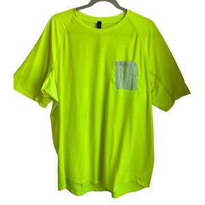 Lululemon Men's Sz XL Hiking Shirt Neon Highlight Yellow Ventilated